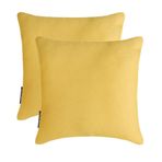 2'li paket Sarı Dekoratif Yastık kılıfları 55x55 cm | Modern Keten Yastık Örtüsü Sağlam | Katı, Dokulu Kanepe, koltuk ve yatak odası için yastık kılıfları - Yellow Linen