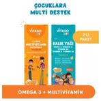 2'li Paket Vitago Kids Balık Yağı+Multivitamin Şurup-300ml.