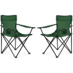 2'li Piknik ve Kamp Sandalyesi - Yeşil - 6456 Ecorce Tube Marron - Polyester