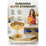2'li Profesyonel İnox Gold Paslanmaz Çelik Ayaklı Dondurma ve Tatlı Sunum Kasesi Seti 723150