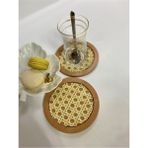 2’li Rattan Hazeran Bardak Altlığı Cappuccino (%100 Doğal Hazeran) M043 - 2 Adet