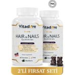 2'li Saç Tırnak Vitamini, Hair & Nails Gummy - Saç Dökülmesine Karşı Etkili 2 Aylık Vitamin