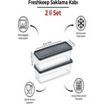 2'li Saklama Kabı 1,3 Litre Derin Dondurucu Mikrodalga Uyumlu - Gri