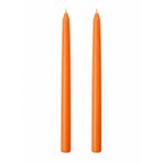 2’li Şamdan Turuncu Mum Seti 25 cm – Dekoratif İnce Şamdan Mum, Kokusuz Parafin Wax,%100 Pamuk Fitil, El Döküm, Uzun Süre Yanma (~10 Saat), Şık Sofra, Davet, Nişan, Düğün ve Ev Dekorasyonu İçin Zarif