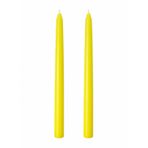 2’li Sarı Şamdan Mum Seti 25 cm – Dekoratif İnce Şamdan Mum, Kokusuz Parafin Wax,%100 Pamuk Fitil, El Döküm, Uzun Süre Yanma (~10 Saat), Şık Sofra, Davet, Nişan, Düğün ve Ev Dekorasyonu İçin Zarif