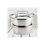2li Sefer Tası Isıtılabilir 12X6CM Yemek Taşıma Kabı Paslanmaz Çelik 1 Lt 500ML X2 %100 Sağlıklı