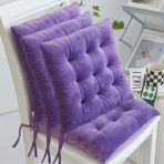 2'li Set 40 x 40 cm Kravatlı Koltuk Minderleri Düz Renk Sandalyeler için Sandalye Minderleri Kristal Kadife Koltuk Minderleri Yumuşak PP Pamuk Yer Minderleri Yemek Sandalyesi Minderleri (Kahverengi 2