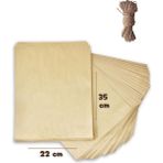 2li Set (50 Adet 22X35 + 15M Jüt Ip) Hazır Kraft Hediye Paketi Kalın Otantik Hediye Ambalaj Kağıdı