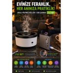 2’Li Set Akıllı Filtreli Küllük & Usb Çakmaklı Sigara Tabakası Şarjlı Metal Tasarım Siyah
