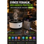 2’Li Set Akıllı Filtreli Küllük & Usb Çakmaklı Sigara Tabakası Şarjlı Metal Tasarım Siyah