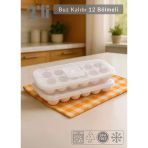 2'li Set Buz Kalıbı 12 Bölmeli Esnek Silikon Buz Küpü Bpa Free Yuvarlak Bas Parmak Buzluk Çapı 3,5 cm Pembe