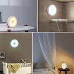 2'Li Set Kabin Led Hareket Sensörlü Hero Led Kabin Işığı - 4000K Doğal Beyaz, Usb Şarjlı, Mıknatıslı Yapışkanlı Montaj – Dolap İçi, Mutfak, Merdiven İçin Kablosuz Gece Lambası