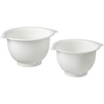2'li Set Karıştırma Kabı 2,3 Litre ve 3,7 Litre Ikea 2 Adet Çırpma Kabı Kaymaz Taban Beyaz Renk Kap Plastik