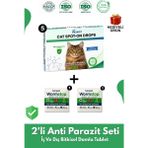 2'li Set Kedi Iç Dış Tüm Kediler Için Bitkisel 5 Damla Ve 2 Tablet Paketi