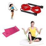 2'li Set Kondisyon Fitnes Spor Uzunluğu Ayarlanabilir Atlama Ipi Pilates Egzersiz Direnç Spor Bandı