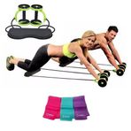2'li Set Mekik Spor Aleti 3'lü Pilates Bandı Seti Hafif-Orta-Sert Direnç