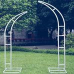 2'li Set Metal Düğün Kemer Çerçeveleri Tören Partisi Doğum Günü Yıldönümü Bebek Duş için Kavisli Balon Standı İç Mekan/Dış Mekan Çiçek Dekoru (Beyaz 180 cm ve 210 cm)