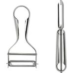 2'li Set Metal Soyacak Sapan ve Düz Patates Soyucu, Gümüş Renk - Altın - Gümüş - Bakır