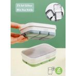 2li Set Mini Buz Kalıbı Silikon Buzluk 6 Bölmeli Kare Desenli Buz Küpü Yeşil-Gri BPA Free