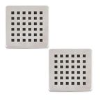 2’li Set Paslanmaz Çelik Kare Delikli Banyo Yer Süzgeç Izgarası Üst Kapak – 10x10 cm Süzgeçlerle Uyumlu Dayanıklı Yedek Kapak
