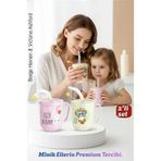 2'Li Set | Pipetli Kupa Kulplu Çocuk Bardağı - Anti-Damla Kapaklı - 350 Ml Alıştırma Bardağı 718282