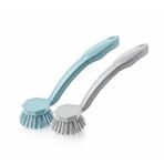 2'li Set Pratik Lavabo ve Bulaşık Fırçası – 23 cm Ergonomik Uzun Saplı, Dayanıklı Kıllar – Mutfak ve Banyo Temizlik Fırçası Seti