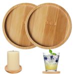 2'li set şamdan, dekoratif mum, ahşap, 8 cm mum tabağı, ahşap şamdan, dekoratif mum, iç ve dış mekan için, mum tabağı, anahtar rafı, servis tepsisi veya takı tepsisi olarak kullanılabilir.