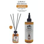 2'li Set Sandal Bambu Yedek Likit Yedek Şişe 200ml Sandal Çubuklu oda koku 110ml