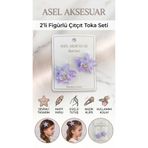 2'li Set Simli Yıldız Figürlü Çiçek ve Kurdele Detaylı Pens Saç Tokası Farklı Renk Seçenekli asel 118a