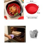 2'li Set Tüm Airfryer'lere Uyumlu Silikon Yanmaz Yapışmaz Pişirme Kabı Yıkanabilir