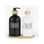 2'Li Siyah Beyaz Sıvı Sabunluk Seti - 500 Ml Kapasiteli