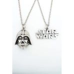 2'Li Star Wars - Darth Vader Gümüş Kaplama Kolye Seti