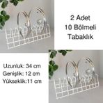 2'li Tabaklık Rafı- Tencere Kapak Düzenleyici-Tabak Kurutmalık -10 Bölmeli Stand - Krem
