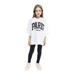 2'li Takım Baskılı Sweatshirt Uzun Tayt Kız Çocuk, 7-8 Yaş, D6453A8NS, Beyaz-WT34, kız-çocuk