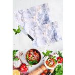 2'li Takım Mavi Mermer Desen Görünümlü Takım Cam Kesme Tahtası - Cam Kesim Tablası 20x30 & 30x40