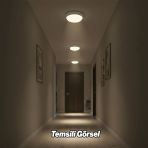 2’Li Tavan Üstü Beyaz Armatür Seti Sensörsüz Merdiven Apartman İçi Led Uyumlu Şık Aydınlatma Avize