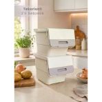 2’Li Tekerlekli Krem-Bej Sebzelik - Patates Soğan Sepeti Organizer - 24 L Hava Alan Kutu