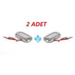 2'li Tekne Merdiven Lambası. 12v. Krom Çerçeve. Beyaz. Aydınlatma Beyaz