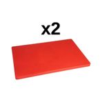 2'li Türkay 40X30X2 cm Polietilen Kesme Tahtası Kesim Levhası 4726 - Kırmızı