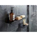 2'Li Yapışkanlı Siyah Metal Banyo Rafı Seti – Suya Dayanıklı Paslanmaz Çelik Duş Organizeri – Delmeden Duvara Monte Şampuanlık Sabunluk Raf – Mat Siyah Duş Rafı Takımı(2 Li Raf)
