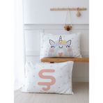 2'li Yastık Kılıfı (35X45) Somon Unicorn - Harf Serisi - Ş Harfi