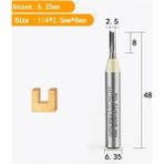 2Liyao 1 Adet 6.35X2.5X8 Arden Cnc Ağaç Işleme Aleti Tct Kırpma Düz Uçlu Freze Kesiciler Tungsten Çelik Yönlendirici Bit Mdf Kontrplak Sunta Yuvası Matkap (Yurt Dışından) - Milling Cutter