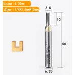 2Liyao 1 Adet 6.35X3.5X10 Arden Cnc Ağaç Işleme Aleti Tct Kırpma Düz Uçlu Freze Kesiciler Tungsten Çelik Yönlendirici Bit Mdf Kontrplak Sunta Yuvası Matkap (Yurt Dışından) - Milling Cutter