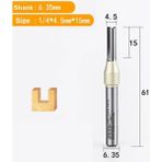 2Liyao 1 Adet 6.35X4.5X15 Arden Cnc Ağaç Işleme Aleti Tct Kırpma Düz Uçlu Freze Kesiciler Tungsten Çelik Yönlendirici Bit Mdf Kontrplak Sunta Yuvası Matkap (Yurt Dışından) - Milling Cutter