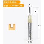 2Liyao 1 Adet 6.35X4X12 Arden Cnc Ağaç Işleme Aleti Tct Kırpma Düz Uçlu Freze Kesiciler Tungsten Çelik Yönlendirici Bit Mdf Kontrplak Sunta Yuvası Matkap (Yurt Dışından) - Milling Cutter