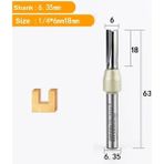 2Liyao 1 Adet 6.35X6X18 Arden Cnc Ağaç Işleme Aleti Tct Kırpma Düz Uçlu Freze Kesiciler Tungsten Çelik Yönlendirici Bit Mdf Kontrplak Sunta Yuvası Matkap (Yurt Dışından) - Milling Cutter