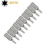 2Liyao 10 Adet T10 Set 1 Inç T6 T7 T8 T9 T10 T15 Torx Tornavida Bit Seti S2 Çelik 1/4 Inç 6.35MM Hex Shank Elektrikli Tornavida Uçları Elektrikli El Aletleri Için (Yurt Dışından) - Gümüş