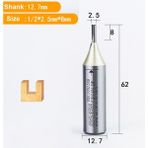 2Liyao 12.7x2.5x8 Arden Cnc Tct Düz Uçlu Değirmen Ağaç Işleme Aleti Karbür Kesici 1/2 Shank Yönlendirici Bit Mdf Kontrplak Sunta Yuvası Matkap (Yurt Dışından) - Milling Cutter