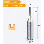 2Liyao 12.7X3X15 Arden 2 Flüt Tct Düz Uçlu Değirmen Ağaç Işleme Cnc Aracı Karbür Kesici 1/2 Shank Yönlendirici Bit Ahşap Mdf Kontrplak Sunta (Yurt Dışından) - Milling Cutter