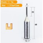 2Liyao 12.7X3X20 Arden 2 Flüt Tct Düz Uçlu Değirmen Ağaç Işleme Cnc Aracı Karbür Kesici 1/2 Shank Yönlendirici Bit Ahşap Mdf Kontrplak Sunta (Yurt Dışından) - Milling Cutter